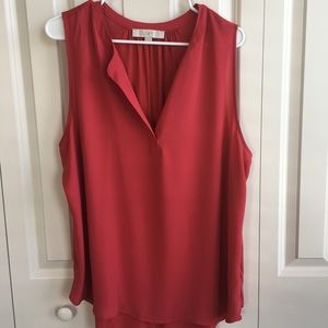 Loft Sleeveless Split Neck Top